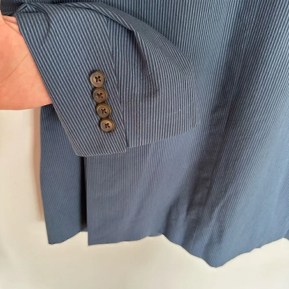 J. Crew Men’s Thompson Micro Stripe Cotton Two Button Single Breasted Blazer Jac